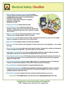 Electrical Safety checklist pic